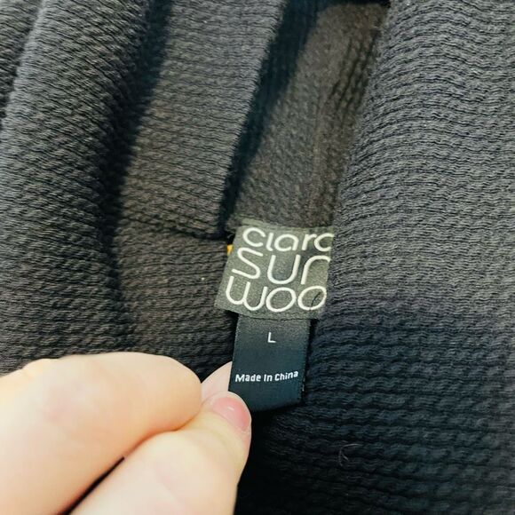 Clara Sun Woo Ribbed Cowl Turtleneck Tunic Sweater Dress Size Large - Picture 3 of 8